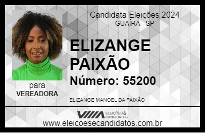 Candidato ELIZANGE PAIXÃO 2024 - GUAÍRA - Eleições