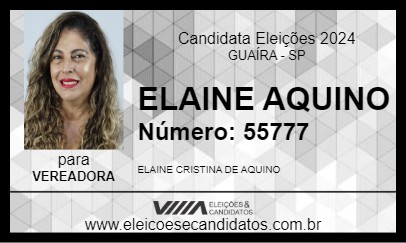 Candidato ELAINE AQUINO 2024 - GUAÍRA - Eleições