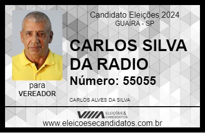 Candidato CARLOS SILVA DA RADIO 2024 - GUAÍRA - Eleições