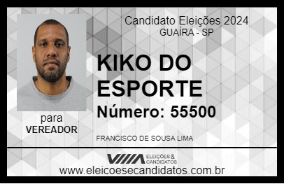 Candidato KIKO DO ESPORTE 2024 - GUAÍRA - Eleições