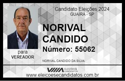 Candidato NORIVAL CANDIDO 2024 - GUAÍRA - Eleições