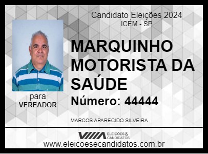 Candidato MARQUINHO MOTORISTA DA SAÚDE 2024 - ICÉM - Eleições