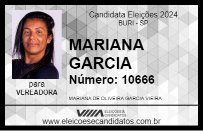 Candidato MARIANA GARCIA 2024 - BURI - Eleições