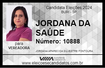 Candidato JORDANA DA SAÚDE 2024 - BURI - Eleições