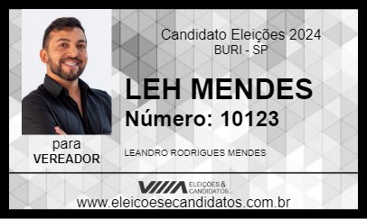 Candidato LEH MENDES 2024 - BURI - Eleições