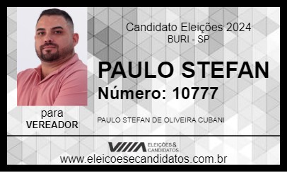 Candidato PAULO STEFAN 2024 - BURI - Eleições