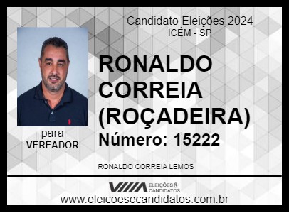 Candidato RONALDO CORREIA (ROÇADEIRA) 2024 - ICÉM - Eleições