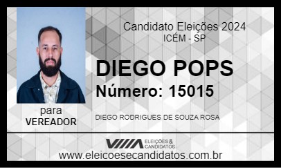 Candidato DIEGO POPS 2024 - ICÉM - Eleições