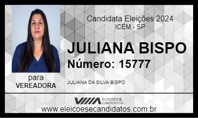 Candidato JULIANA BISPO 2024 - ICÉM - Eleições