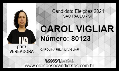 Candidato CAROL VIGLIAR 2024 - SÃO PAULO - Eleições