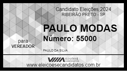 Candidato PAULO MODAS 2024 - RIBEIRÃO PRETO - Eleições