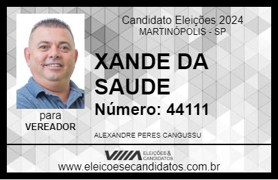 Candidato XANDE DA SAUDE 2024 - MARTINÓPOLIS - Eleições