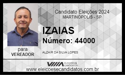 Candidato IZAIAS 2024 - MARTINÓPOLIS - Eleições