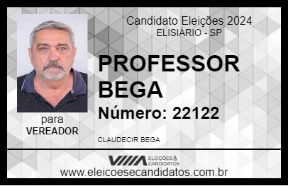 Candidato PROFESSOR BEGA 2024 - ELISIÁRIO - Eleições