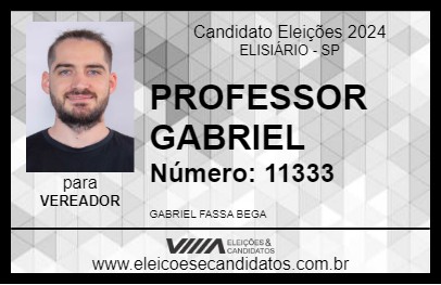 Candidato PROFESSOR GABRIEL 2024 - ELISIÁRIO - Eleições