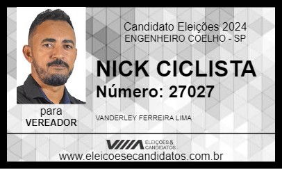 Candidato NICK CICLISTA 2024 - ENGENHEIRO COELHO - Eleições