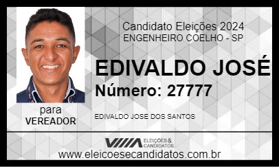 Candidato EDIVALDO JOSÉ 2024 - ENGENHEIRO COELHO - Eleições