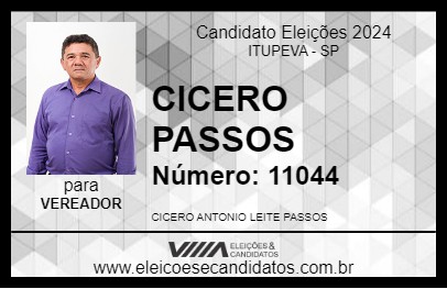 Candidato CICERO PASSOS 2024 - ITUPEVA - Eleições