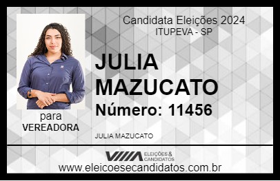 Candidato JULIA MAZUCATO 2024 - ITUPEVA - Eleições