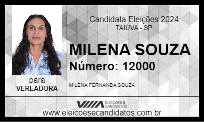 Candidato MILENA SOUZA 2024 - TAIÚVA - Eleições