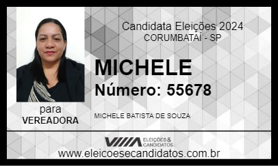 Candidato MICHELE 2024 - CORUMBATAÍ - Eleições