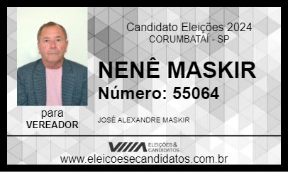 Candidato NENÊ MASKIR 2024 - CORUMBATAÍ - Eleições