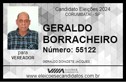 Candidato GERALDO BORRACHEIRO 2024 - CORUMBATAÍ - Eleições