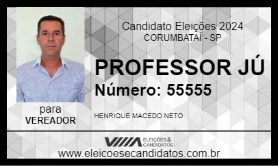 Candidato PROFESSOR JÚ 2024 - CORUMBATAÍ - Eleições