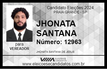 Candidato JHONATA SANTANA 2024 - PRAIA GRANDE - Eleições