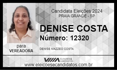 Candidato DENISE COSTA 2024 - PRAIA GRANDE - Eleições