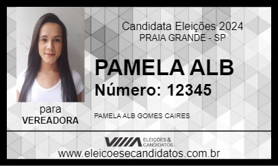 Candidato PAMELA ALB 2024 - PRAIA GRANDE - Eleições