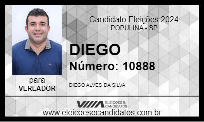 Candidato DIEGO 2024 - POPULINA - Eleições