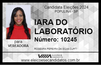 Candidato IARA DO LABORATÓRIO 2024 - POPULINA - Eleições