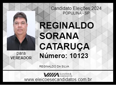 Candidato REGINALDO SORANA CATARUÇA 2024 - POPULINA - Eleições