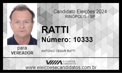 Candidato RATTI 2024 - RINÓPOLIS - Eleições