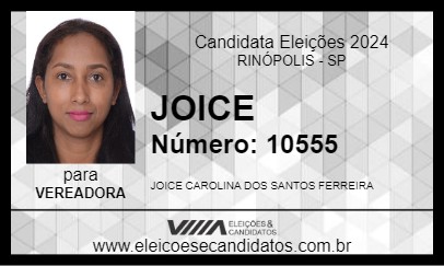 Candidato JOICE 2024 - RINÓPOLIS - Eleições