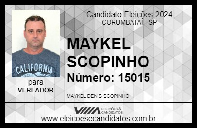 Candidato MAYKEL SCOPINHO 2024 - CORUMBATAÍ - Eleições