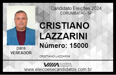 Candidato CRISTIANO LAZZARINI 2024 - CORUMBATAÍ - Eleições