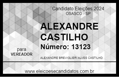 Candidato ALEXANDRE CASTILHO 2024 - OSASCO - Eleições