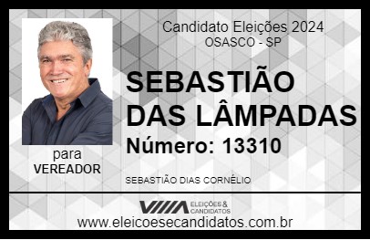 Candidato SEBASTIÃO DAS LÂMPADAS 2024 - OSASCO - Eleições