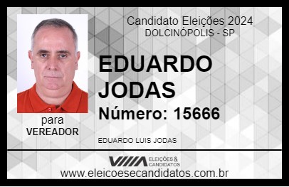 Candidato EDUARDO JODAS 2024 - DOLCINÓPOLIS - Eleições