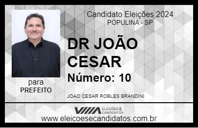 Candidato DR JOÃO CESAR 2024 - POPULINA - Eleições