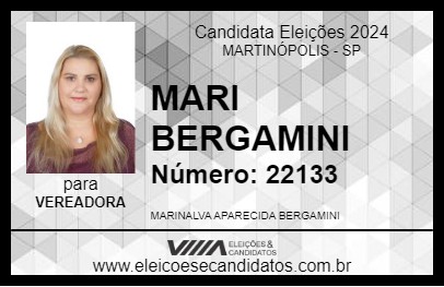 Candidato MARI BERGAMINI 2024 - MARTINÓPOLIS - Eleições