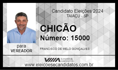 Candidato CHICÃO 2024 - TAIAÇU - Eleições