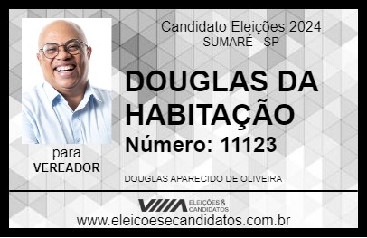 Candidato DOUGLAS DE OLIVEIRA 2024 - SUMARÉ - Eleições