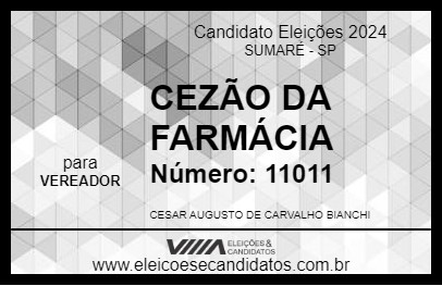 Candidato CEZÃO DA FARMÁCIA 2024 - SUMARÉ - Eleições