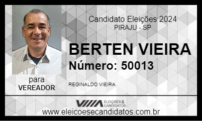 Candidato BERTEN VIEIRA 2024 - PIRAJU - Eleições