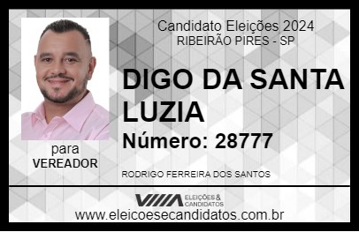 Candidato DIGO DA SANTA LUZIA 2024 - RIBEIRÃO PIRES - Eleições