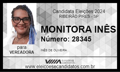 Candidato MONITORA INÊS 2024 - RIBEIRÃO PIRES - Eleições