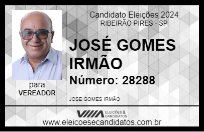 Candidato JOSÉ GOMES IRMÃO 2024 - RIBEIRÃO PIRES - Eleições